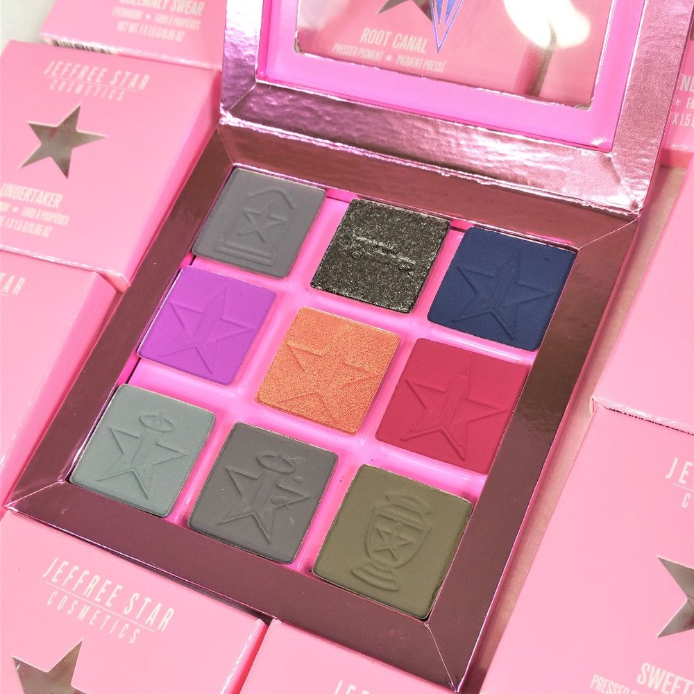 JEFFREE STAR COSMETICS SET OF 9 SINGLE EYESHADOWS & MAGNETIC Z PALETTE BRAND NEW